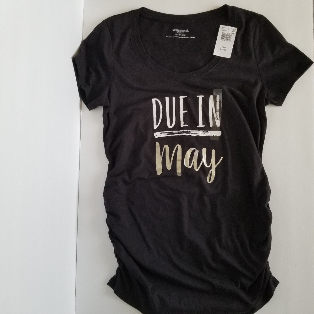 Motherhood Maternity Black Short Sleeve  Shirt